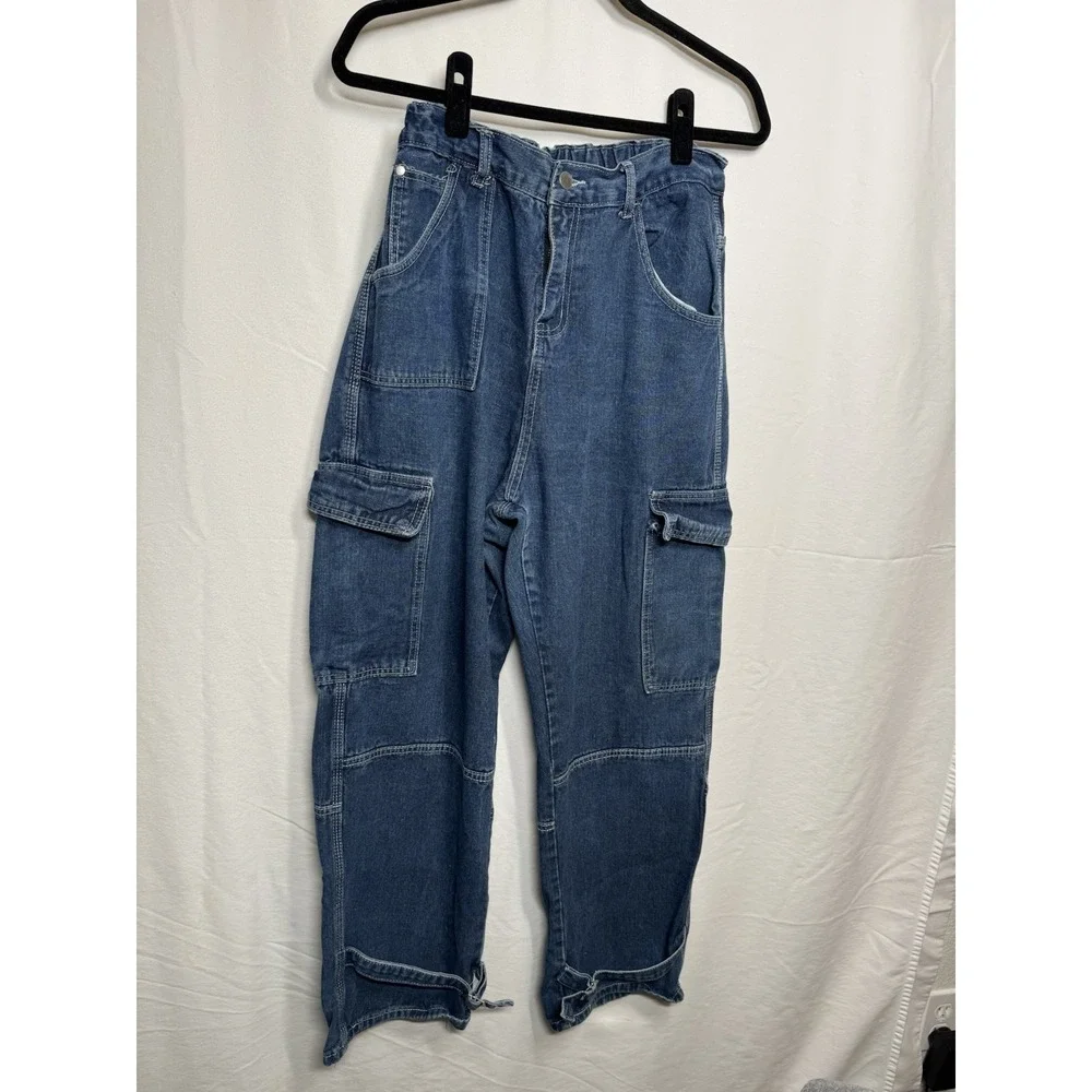 LGSG‎ Men's Jeans Baggy Wide Leg Pants Size 2XL Elastic Waist